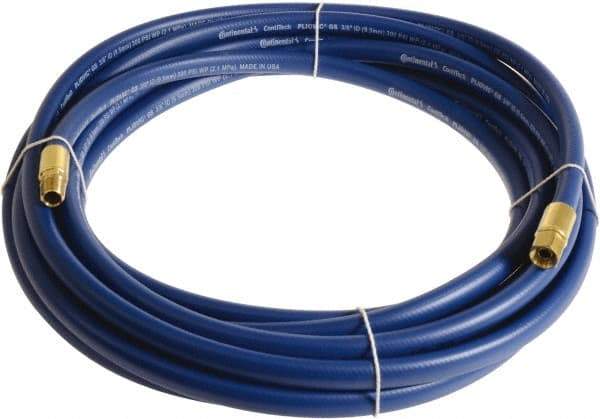 Continental ContiTech - 1/2" ID x 0.78" OD 15' Long Multipurpose Air Hose - MNPT x FNPT Ends, 300 Working psi, -10 to 158°F, 1/2" Fitting, Blue - Industrial Tool & Supply