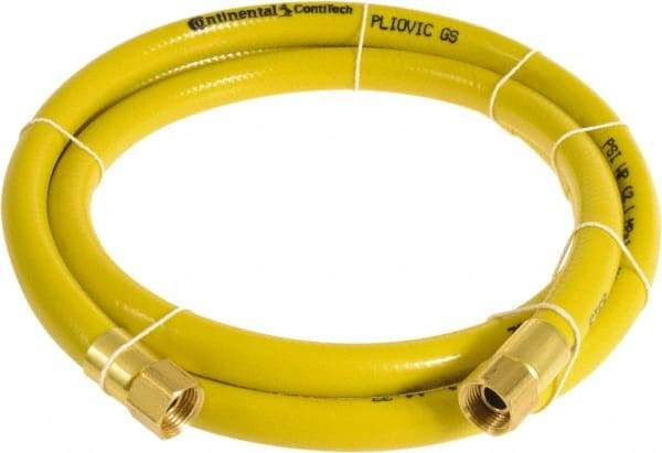 Continental ContiTech - 1/4" ID x 0.45" OD 75' Long Multipurpose Air Hose - FNPT x FNPT Ends, 300 Working psi, -10 to 158°F, 1/4" Fitting, Yellow - Industrial Tool & Supply