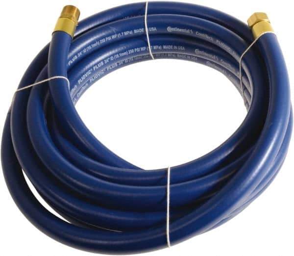 Continental ContiTech - 3/4" ID x 1.11" OD 100' Long Multipurpose Air Hose - MNPT x FNPT Ends, 250 Working psi, -10 to 158°F, 3/4" Fitting, Blue - Industrial Tool & Supply