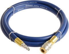 Continental ContiTech - 3/4" ID x 1.11" OD 3' Long Multipurpose Air Hose - Industrial Interchange Safety Coupler x Male Plug Ends, 250 Working psi, -10 to 158°F, 3/4" Fitting, Blue - Industrial Tool & Supply