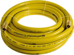 Continental ContiTech - 1" ID x 1.38" OD 15' Long Multipurpose Air Hose - MNPT x MNPT Ends, 250 Working psi, -10 to 158°F, 1" Fitting, Yellow - Industrial Tool & Supply