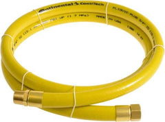 Continental ContiTech - 3/4" ID x 1.11" OD 5' Long Multipurpose Air Hose - MNPT x FNPT Ends, 250 Working psi, -10 to 158°F, 3/4" Fitting, Yellow - Industrial Tool & Supply