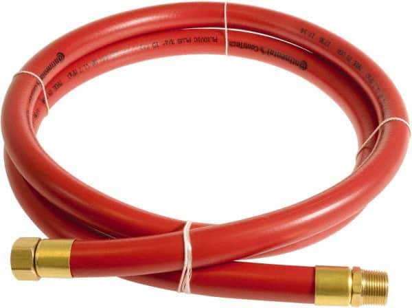 Continental ContiTech - 3/4" ID x 1.11" OD 10' Long Multipurpose Air Hose - MNPT x FNPT Ends, 250 Working psi, -10 to 158°F, 3/4" Fitting, Red - Industrial Tool & Supply