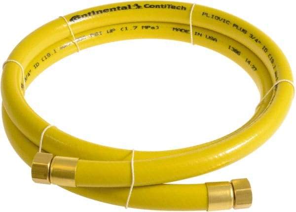 Continental ContiTech - 3/4" ID x 1.11" OD 5' Long Multipurpose Air Hose - FNPT x FNPT Ends, 250 Working psi, -10 to 158°F, 3/4" Fitting, Yellow - Industrial Tool & Supply