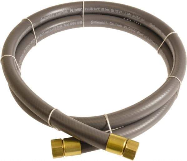 Continental ContiTech - 3/4" ID x 1.11" OD 10' Long Multipurpose Air Hose - FNPT x FNPT Ends, 250 Working psi, -10 to 158°F, 3/4" Fitting, Gray - Industrial Tool & Supply