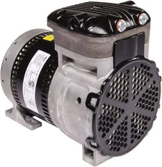 Gast - 1/4 hp, 4.8 CFM, 125 Max psi Piston Vacuum & Compressor Pump - 29.5 Hg/In, 100 to 240/50 to 60 Volt, 7.71" Long x 5" Wide x 7.08" High - Industrial Tool & Supply