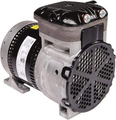 Gast - 1/4 hp, 3.8 CFM, 125 Max psi Piston Vacuum & Compressor Pump - 27.5 Hg/In, 100 to 240/50 to 60 Volt, 7.71" Long x 5" Wide x 7.08" High - Industrial Tool & Supply