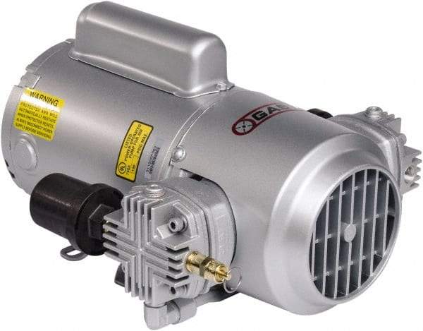 Gast - 1/3 hp, 2.4 CFM, 100 Max psi Piston Compressor Pump - 12 VDC, 15.2" Long x 10.15" Wide x 5.8" High - Industrial Tool & Supply