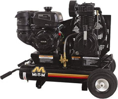 MI-T-M - 9.59 hp, 17.2 CFM, 175 Max psi, Two Stage Portable Fuel Air Compressor - Kohler CH395 OHV Engine - Industrial Tool & Supply