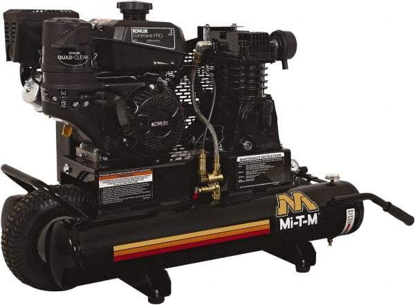 MI-T-M - 7.0 hp, 13.9 CFM, 90 Max psi, Single Stage Portable Fuel Air Compressor - Kohler CH270 OHV Engine - Industrial Tool & Supply