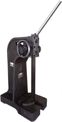 Gibraltar - 1-1/4" Ram, 6-1/4" Throat Depth, 3 Ton Manual Arbor Press - 17-1/2" Max Work Height x 20-1/2" Max Work Width, Ratchet Leverage, 20:1 Leverage Ratio, 22-1/4" Base Width x 10" Base Depth - Industrial Tool & Supply