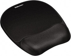 FELLOWES - Black Mouse Pad/Wrist Rest - Use with Computer, Laptop - Industrial Tool & Supply