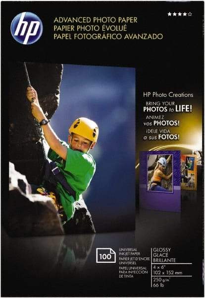 Hewlett-Packard - 4" x 6" White Photo Paper - Use with Inkjet Printers - Industrial Tool & Supply