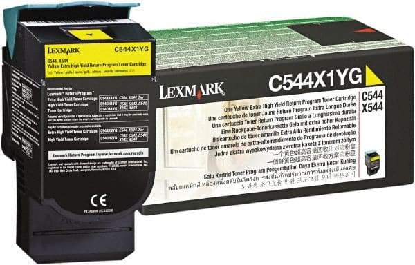 Lexmark - Yellow Toner Cartridge - Use with Lexmark C544dn, C544dtn, C544dw, C544n, X544dn, X544dtn, X544dw, X544n - Industrial Tool & Supply