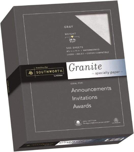 Southworth - 8-1/2" x 11" Gray Colored Copy Paper - Use with Laser Printers, Inkjet Printers, Copiers - Industrial Tool & Supply