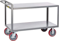 Little Giant - 3,600 Lb Capacity, 24" Wide x 54" Long x 36" High Shelf Cart - 2 Shelf, Steel, 2 Rigid/2 Swivel Casters - Industrial Tool & Supply