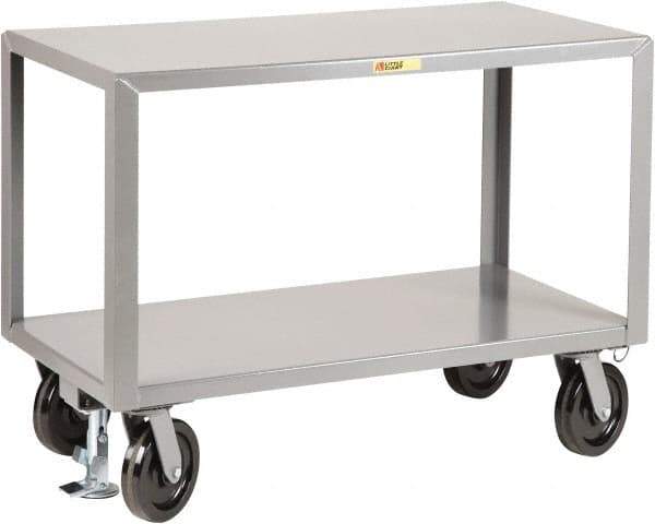 Little Giant - Mobile Workbench - Steel, Fixed Leg, Gray, 72" Long x 30" Deep x 36" High - Industrial Tool & Supply