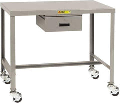 Little Giant - Mobile Machine Table - Steel, Fixed Leg, Gray, 36" Long x 24" Deep x 42" High - Industrial Tool & Supply