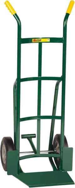 Little Giant - 800 Lb Capacity 49" OAH Hand Truck - 13-1/2 x 16" Base Plate, Dual Handle, Steel, Solid Rubber Wheels - Industrial Tool & Supply