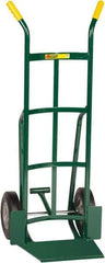 Little Giant - 800 Lb Capacity 49" OAH Hand Truck - 13-1/2 x 16" Base Plate, Dual Handle, Steel, Solid Rubber Wheels - Industrial Tool & Supply