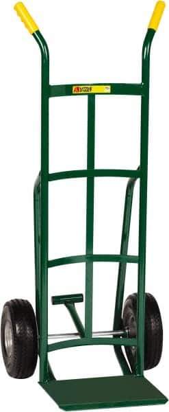 Little Giant - 800 Lb Capacity 49" OAH Hand Truck - 12 x 14" Base Plate, Dual Handle, Steel, Flat-Free Microcellular Foam Wheels - Industrial Tool & Supply