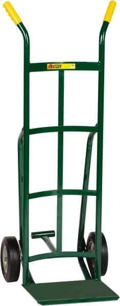 Little Giant - 800 Lb Capacity 49" OAH Hand Truck - 12 x 14" Base Plate, Dual Handle, Steel, Solid Rubber Wheels - Industrial Tool & Supply
