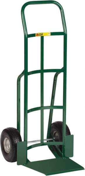 Little Giant - 600 Lb Capacity 47" OAH Hand Truck - 13-1/2 x 16" Base Plate, Continuous Handle, Steel, Flat-Free Microcellular Foam Wheels - Industrial Tool & Supply