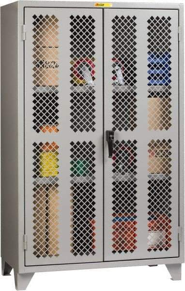 Little Giant - 2 Shelf Visible Storage Cabinet - Steel, 48" Wide x 24" Deep x 78" High, Gray - Industrial Tool & Supply