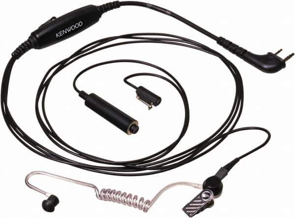 Kenwood - Ear Bud, Palm Microphone Three Wire Microphone - Black, Use with Protalk Series Two Way Radios - Industrial Tool & Supply