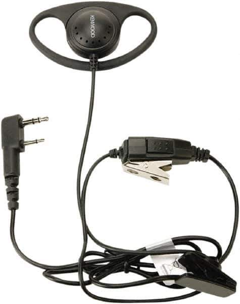 Kenwood - Ear Hanger, Push to Talk Microphone D-Ring Headset - Black, Use with Protalk Series Two Way Radios - Industrial Tool & Supply
