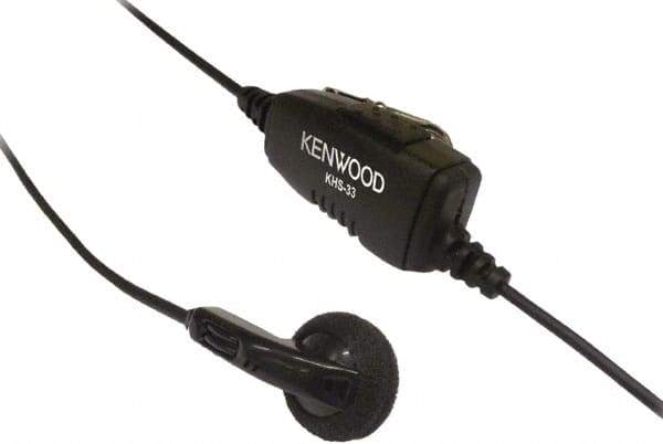 Kenwood - Ear Bud, In-Line & Push to Talk Microphone Clip Mic with Earphone - Black, Use with Protalk Series Two Way Radios - Industrial Tool & Supply