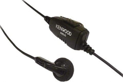 Kenwood - Ear Bud, In-Line & Push to Talk Microphone Clip Mic with Earphone - Black, Use with Protalk Series Two Way Radios - Industrial Tool & Supply