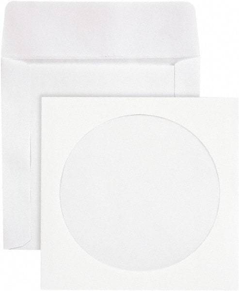 Quality Park - 1 Compartment, 5" Wide x 5" High x 1/4" Deep, CD/DVD Sleeves - Paper, White - Industrial Tool & Supply