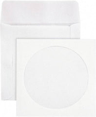 Quality Park - 1 Compartment, 5" Wide x 5" High x 1/4" Deep, CD/DVD Sleeves - Paper, White - Industrial Tool & Supply
