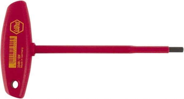 Wiha - 3/16" Hex, T-Handle, Insulated Hex Key - 6-29/32" OAL, Chrome Vanadium Molybdenum, Inch System of Measurement - Industrial Tool & Supply