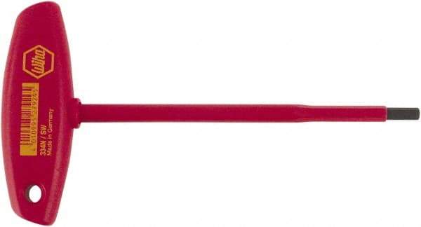 Wiha - 5/32" Hex, T-Handle, Insulated Hex Key - 6-29/32" OAL, Chrome Vanadium Molybdenum, Inch System of Measurement - Industrial Tool & Supply