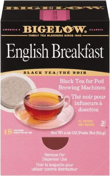 Bigelow - English Breakfast Tea Pods, 1.90 oz, 18/Box - Industrial Tool & Supply
