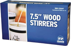 Royal Paper - Wood Coffee Stirrers, 7 1/2" Long, Woodgrain, 500 Stirrers/Box, 10 Boxes/Carton - Industrial Tool & Supply