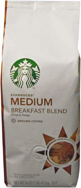 Starbucks - Coffee, Breakfast Blend, Ground, 1 Lb Bag - Industrial Tool & Supply