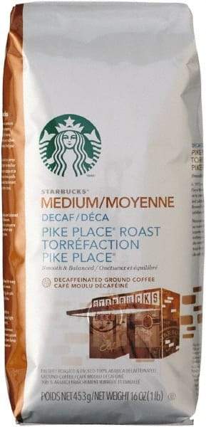 Starbucks - Coffee, Ground, Pike Place Decaf, 1 Lb Bag - Industrial Tool & Supply