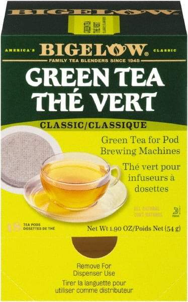 Bigelow - Green Tea Pods, 1.90 oz, 18/Box - Industrial Tool & Supply