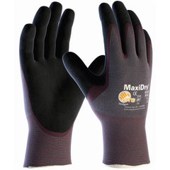 ‎56-424/L Seamless Knits General Duty - MaxiDry - Gry. Nylon Shell - Prpl./ Black Nitrile Non-Slip Palm Coat - Exact Industrial Supply