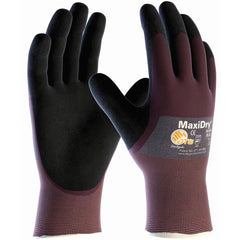 ‎56-425/XL Seamless Knits General Duty - MaxiDry - Gry. Nylon Shell - Prpl./ Black Nitrile Non-Slip 3/4 Coat - Exact Industrial Supply