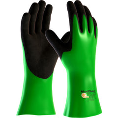 ‎56-635/XL Coated Supported Gloves - MaxiChem - Nylon/Lycra Liner - Green/ Black Nitrile Blnd - Full Coat - 14 In. - Exact Industrial Supply