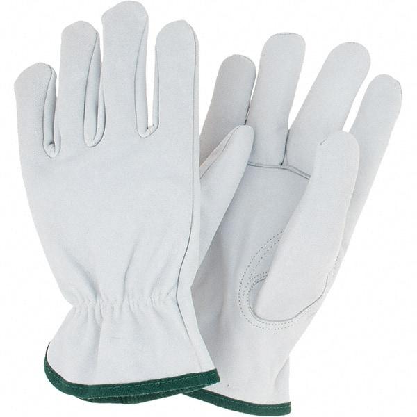 Steiner - Size M Goatskin Work Gloves - For Work & Driver, Uncoated, Elastic Band Cuff, Full Fingered, Natural, Paired - Industrial Tool & Supply