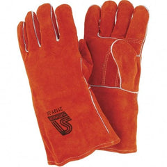 Steiner - Size 3XL Cotton/Foam Lined Cowhide Welding Glove - 14" OAL, Gauntlet Cuff, Wing Thumb, Thumb Strap, For Stick - Industrial Tool & Supply