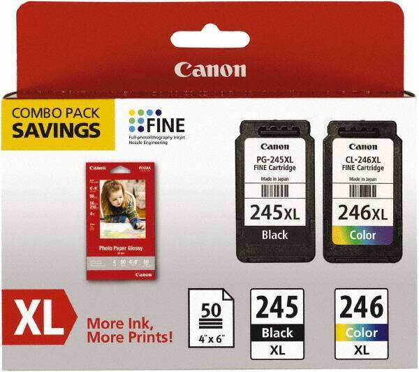 Canon - Ink & Paper Combo - Use with Canon PIXMA iP2820, MG2420, MG2920, MG2924, MX492 - Industrial Tool & Supply
