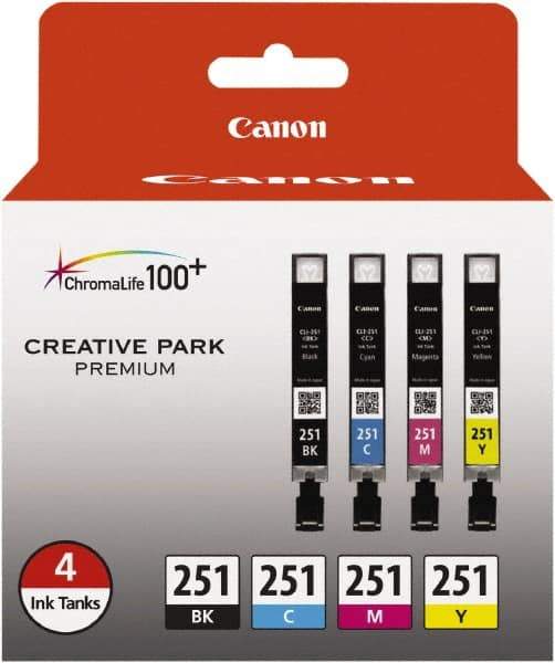 Canon - Cyan, Magenta, Yellow & Black Ink Cartridge - Use with Canon PIXMA iP7220, iP8720, iX6820, MG5420, MG5520, MG5620, MG6320, MG6420, MG6620, MG7120, MG7520, MX922 - Industrial Tool & Supply
