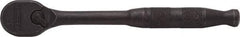 Proto - 3/8" Drive Pear Head Ratchet - Black Oxide Finish, 7" OAL, 90 Gear Teeth, Standard Handle, Reversible Head - Industrial Tool & Supply