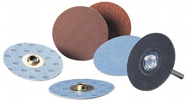 Standard Abrasives - 3" Disc Diam, 80 Grit, Silicon Carbide Quick Change Disc - Type S Attaching System, Coated, Black, Medium Grade - Industrial Tool & Supply